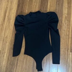 LAST CHANCE OFFER: AKIRA Black Puff Sleeve Bodysuit